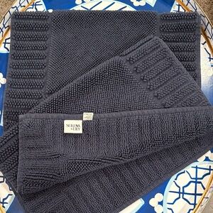 Serena & Lily Navy Bath Rugs Set of Two